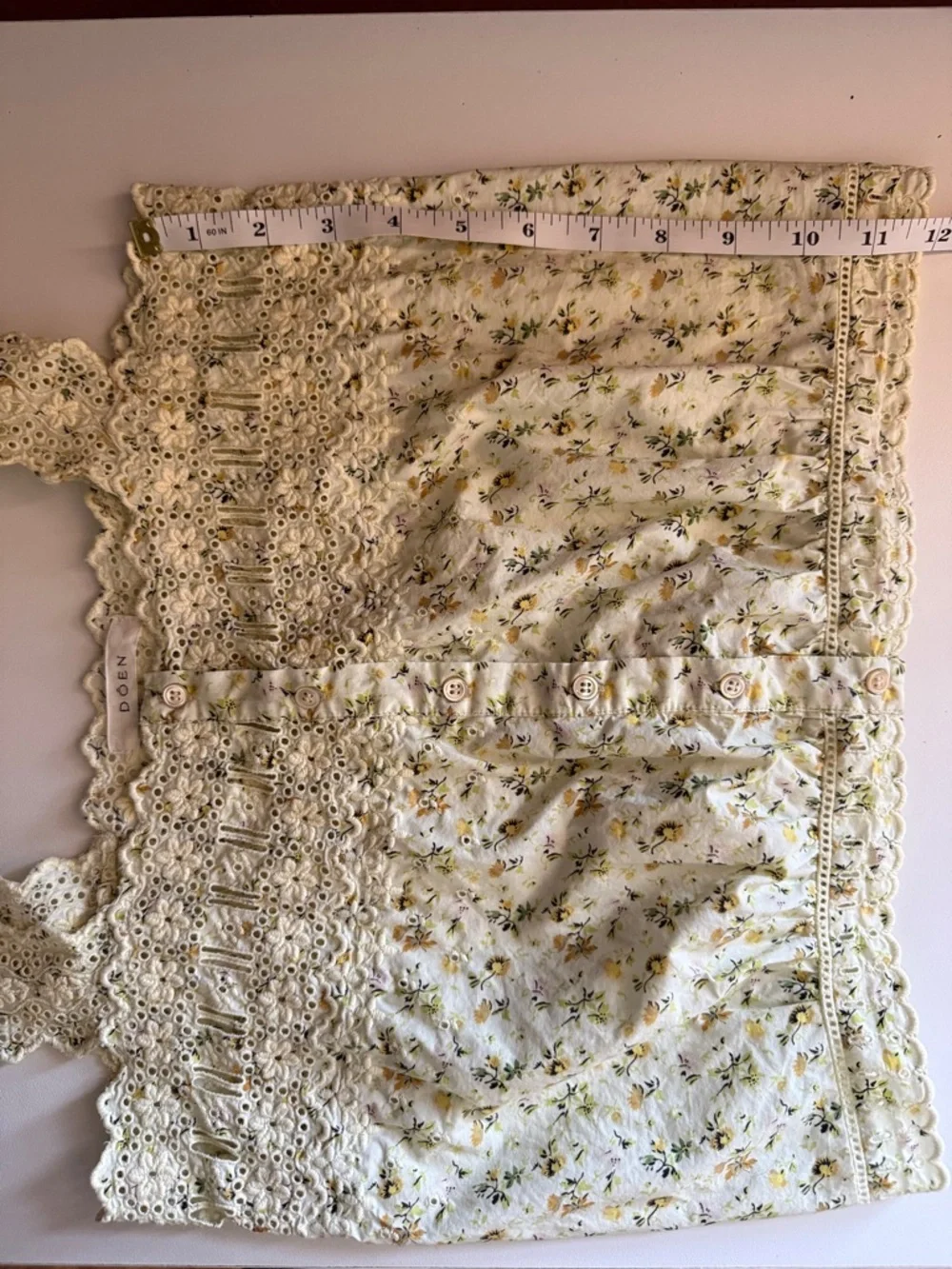DOEN << ESTELLE TOP IN MOSS PAPILLON FLORAL - Picture 8 of 14